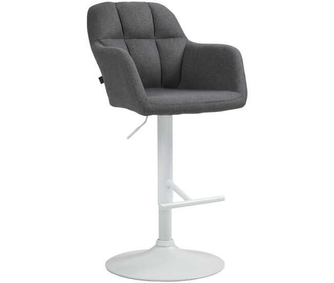 Taburete de bar natoma en tela gris oscuro 59x57x97 cm