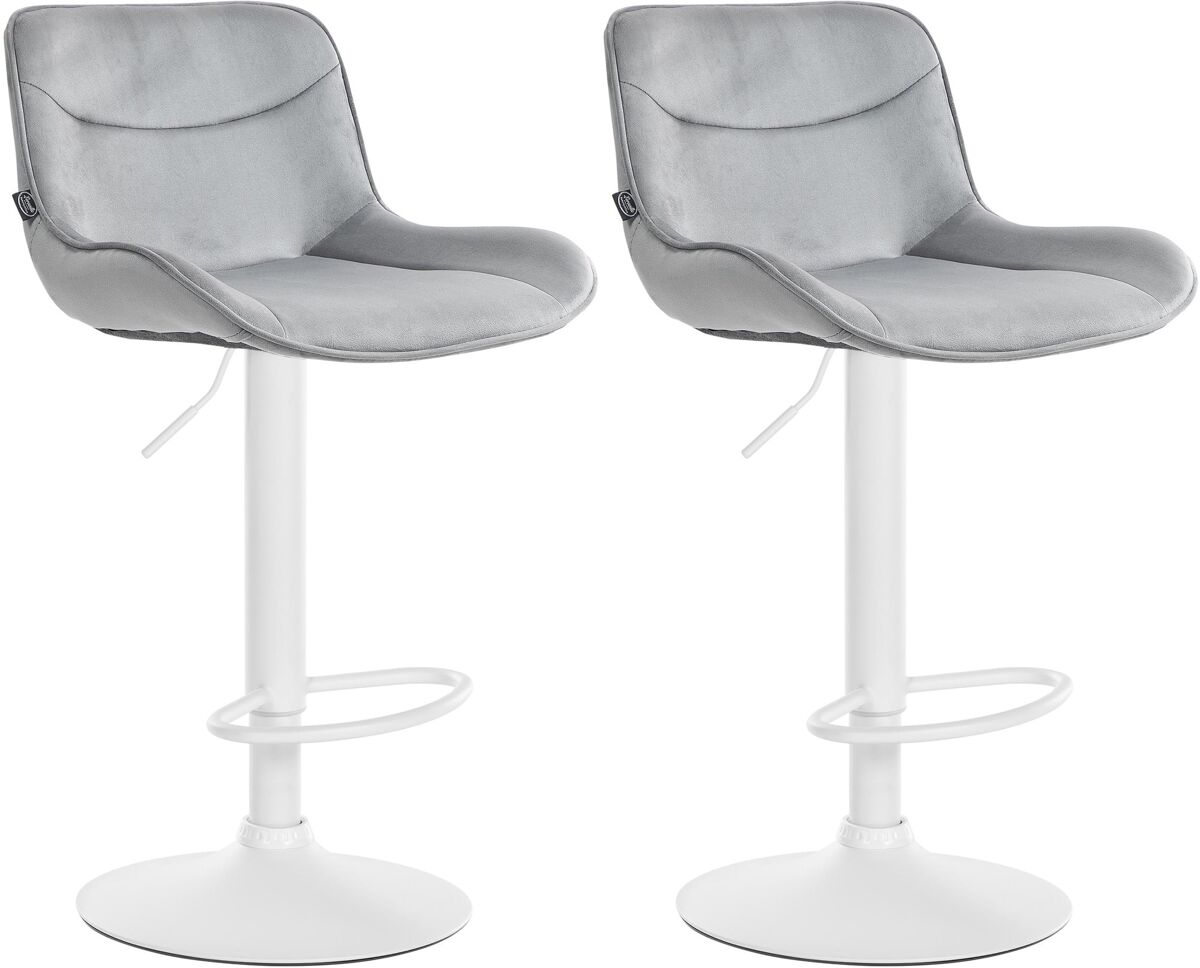 Juego de 2 taburetes de bar vonore en terciopelo gris 51x49x85 cm