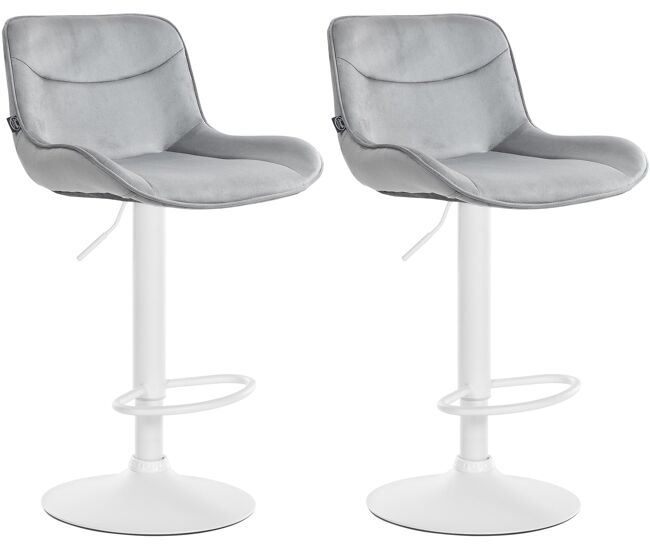 Juego de 2 taburetes de bar vonore en terciopelo gris 51x49x85 cm