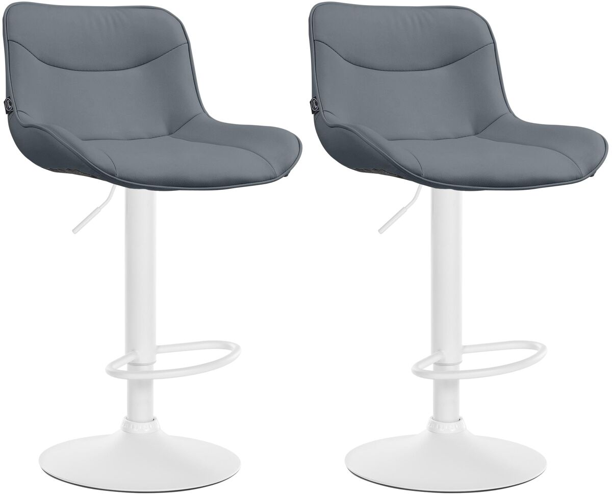 Juego de 2 taburetes de bar vonore en polipiel simil cuero gris 51x49x85 cm