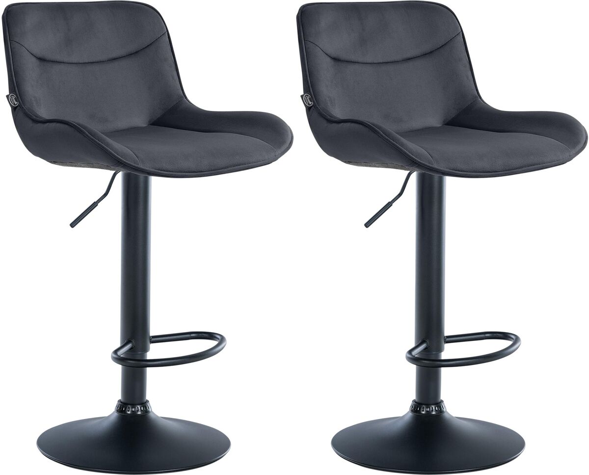 Juego de 2 taburetes de bar vonore en terciopelo negro 51x49x85 cm