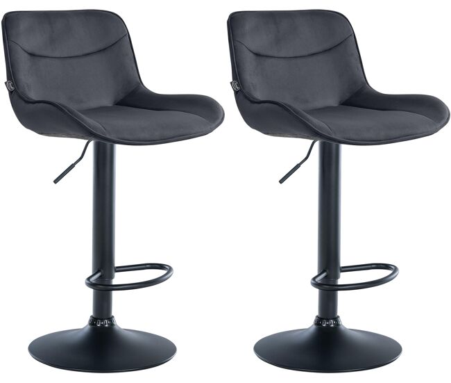 Juego de 2 taburetes de bar vonore en terciopelo negro 51x49x85 cm