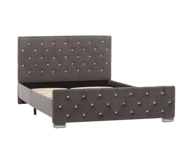 Estructura de cama de tela gris 120x200 cm