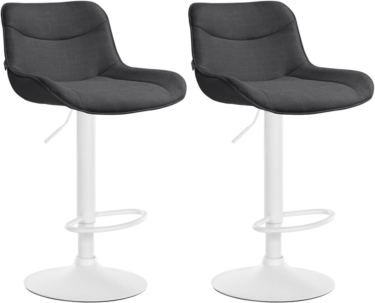 Juego de 2 taburetes de bar vonore en tela gris oscuro 51x49x85 cm