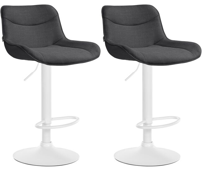Juego de 2 taburetes de bar vonore en tela gris oscuro 51x49x85 cm