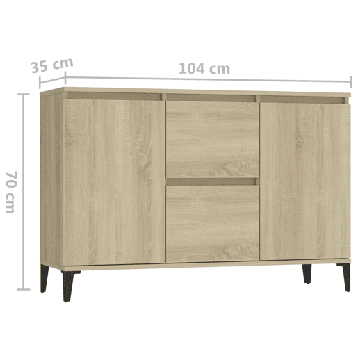 vidaXL Aparador 102x35x70 cm derivados de madeira carvalho sonoma vidaXL Aparador 102x35x70 cm derivados de madeira carvalho sonoma