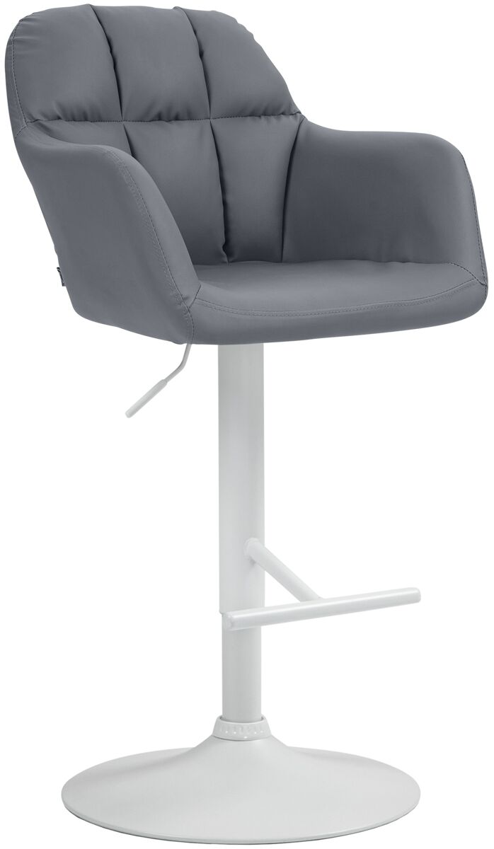 Taburete de bar natoma en polipiel simil cuero gris 59x57x97 cm
