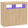 vidaXL Aparador com luzes LED 80x35x75 cm carvalho sonoma