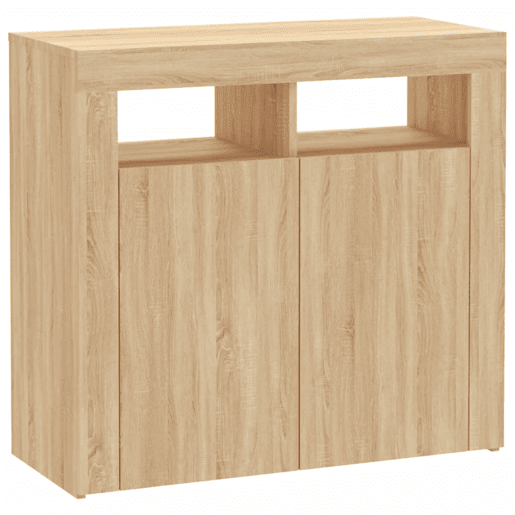 vidaXL Aparador com luzes LED 80x35x75 cm carvalho sonoma vidaXL Aparador com luzes LED 80x35x75 cm carvalho sonoma