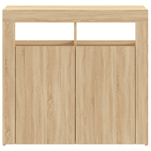 vidaXL Aparador com luzes LED 80x35x75 cm carvalho sonoma vidaXL Aparador com luzes LED 80x35x75 cm carvalho sonoma