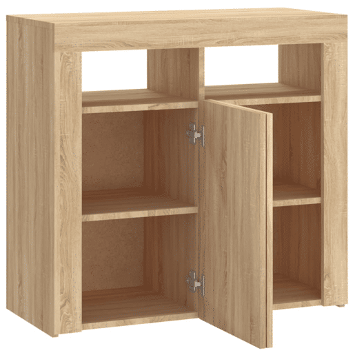vidaXL Aparador com luzes LED 80x35x75 cm carvalho sonoma vidaXL Aparador com luzes LED 80x35x75 cm carvalho sonoma