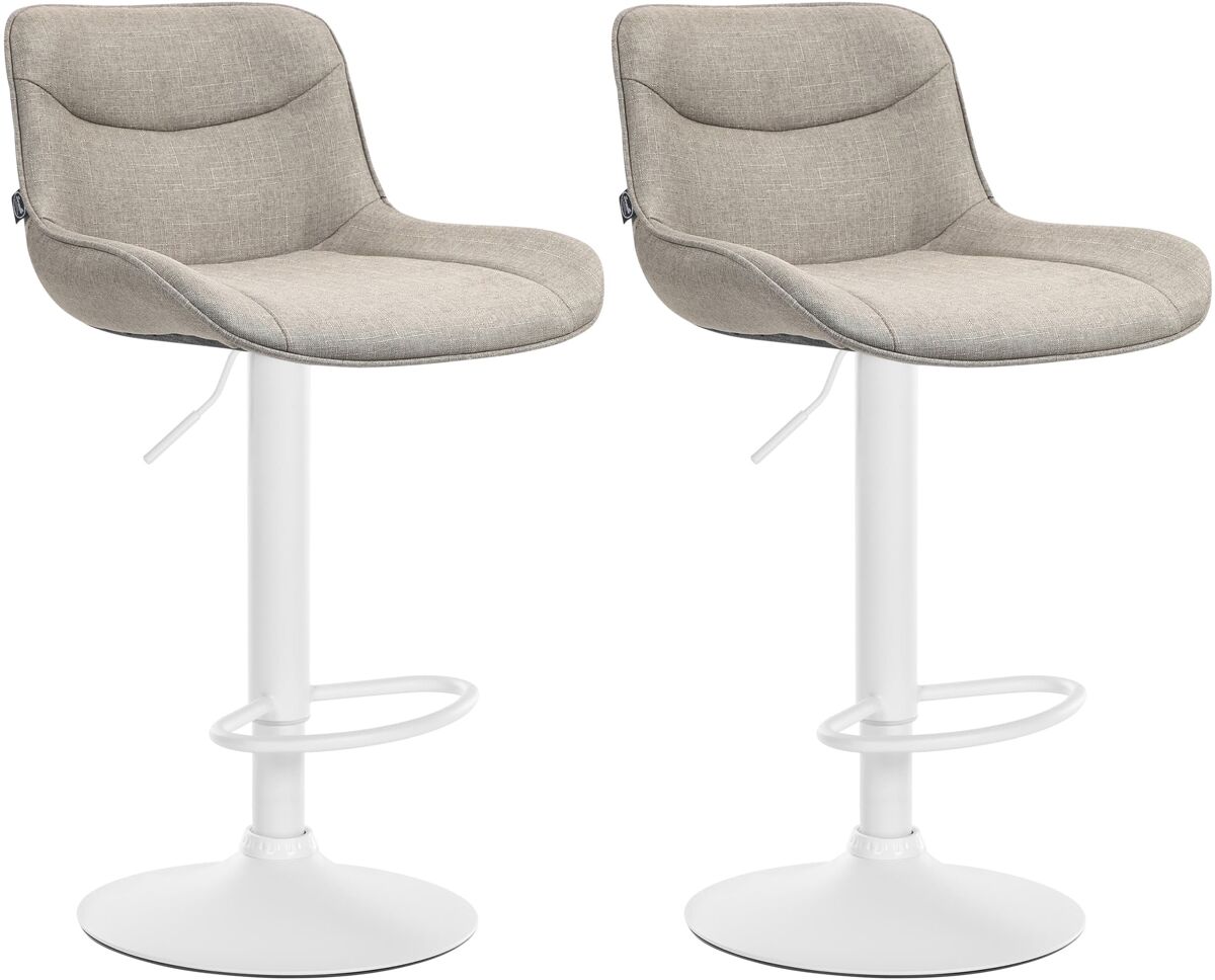 Juego de 2 taburetes de bar vonore en tela gris topo 51x49x85 cm