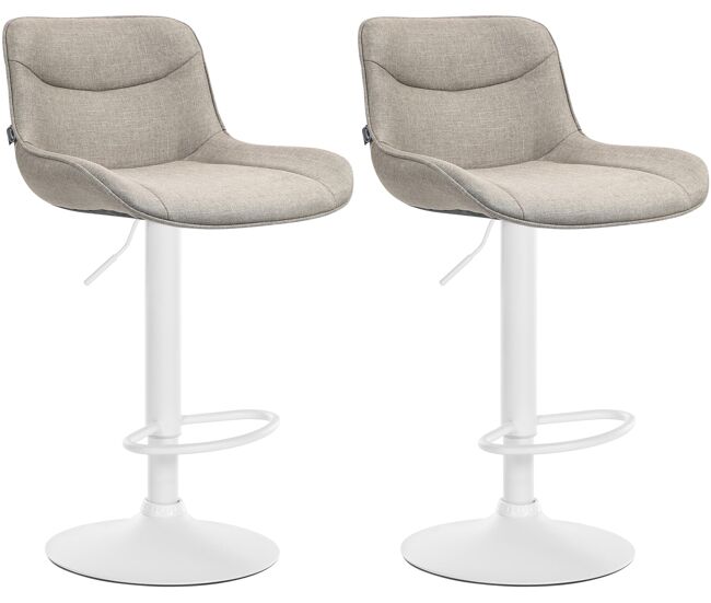 Juego de 2 taburetes de bar vonore en tela gris topo 51x49x85 cm