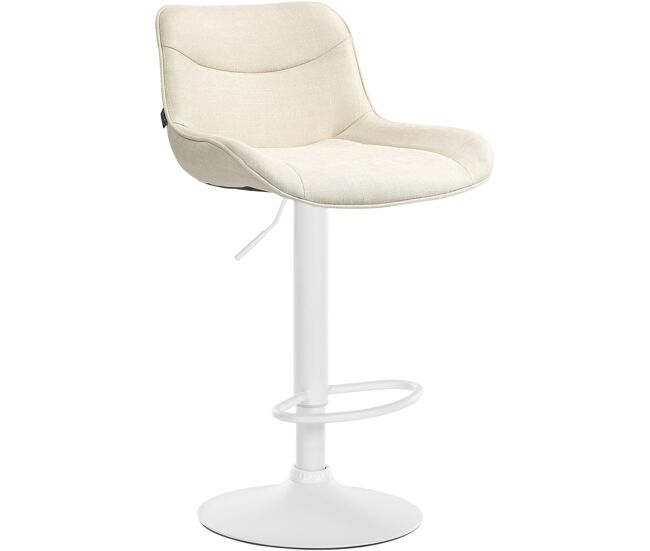 Taburete de bar vonore en tela crema 51x49x85 cm