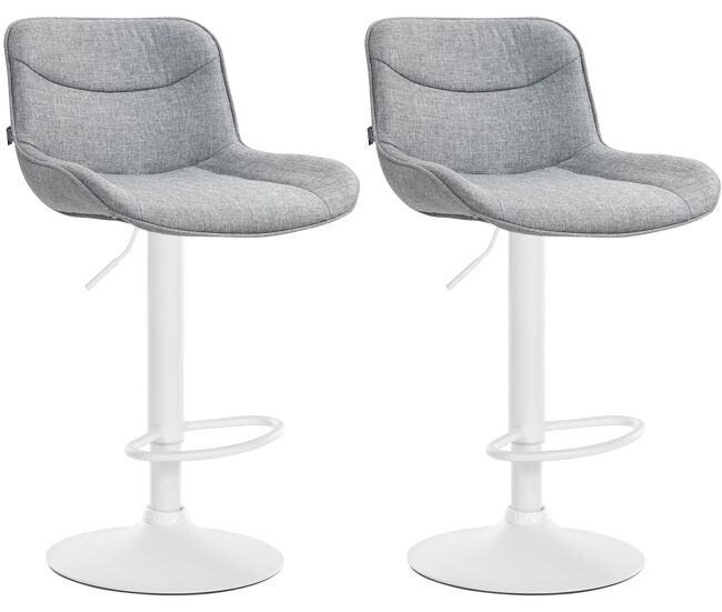 Juego de 2 taburetes de bar vonore en tela gris 51x49x85 cm