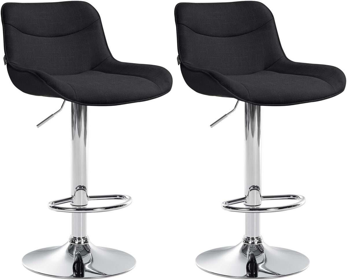 Juego de 2 taburetes de bar vonore en tela negro 51x49x85 cm