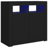 vidaXL Aparador com luzes LED 80x35x75 cm preto
