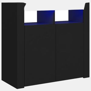 vidaXL Aparador com luzes LED 80x35x75 cm preto