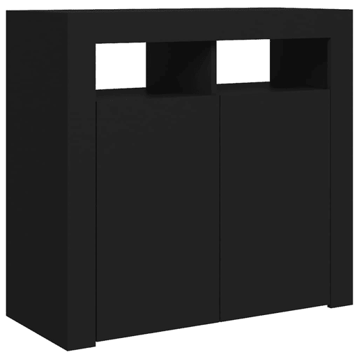 vidaXL Aparador com luzes LED 80x35x75 cm preto vidaXL Aparador com luzes LED 80x35x75 cm preto