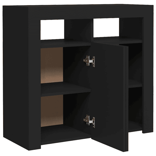 vidaXL Aparador com luzes LED 80x35x75 cm preto vidaXL Aparador com luzes LED 80x35x75 cm preto