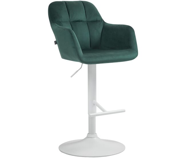 Taburete de bar natoma en terciopelo verde 59x57x97 cm
