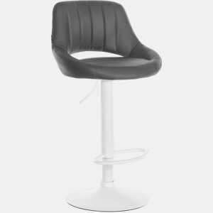 Taburete de bar Milet en polipiel Simil cuero Gris 48X47X85 cm