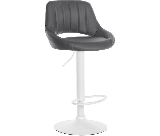 Taburete de bar milet en polipiel simil cuero gris 48x47x85 cm