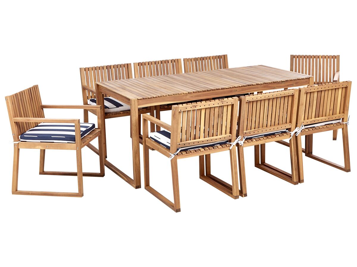 Beliani Conjunto de comedor SASSARI II Blanco/ Azul