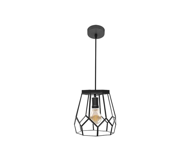 Lampara de techo metal color negro serie lente 20cm