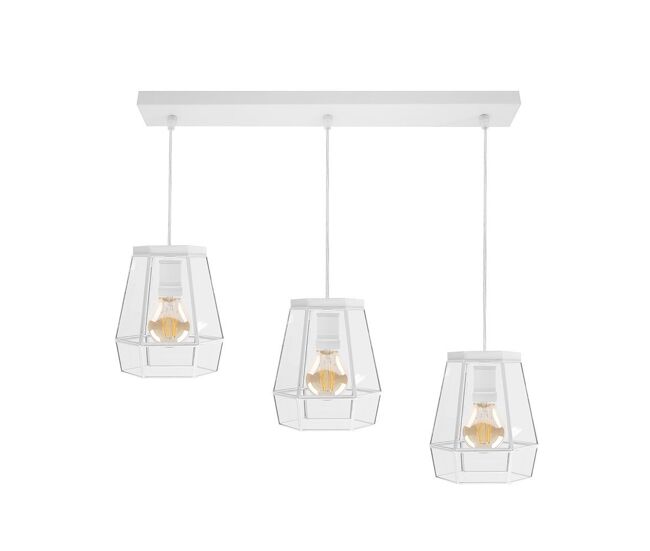 Lampara de techo metal color blanco serie guia 64cm