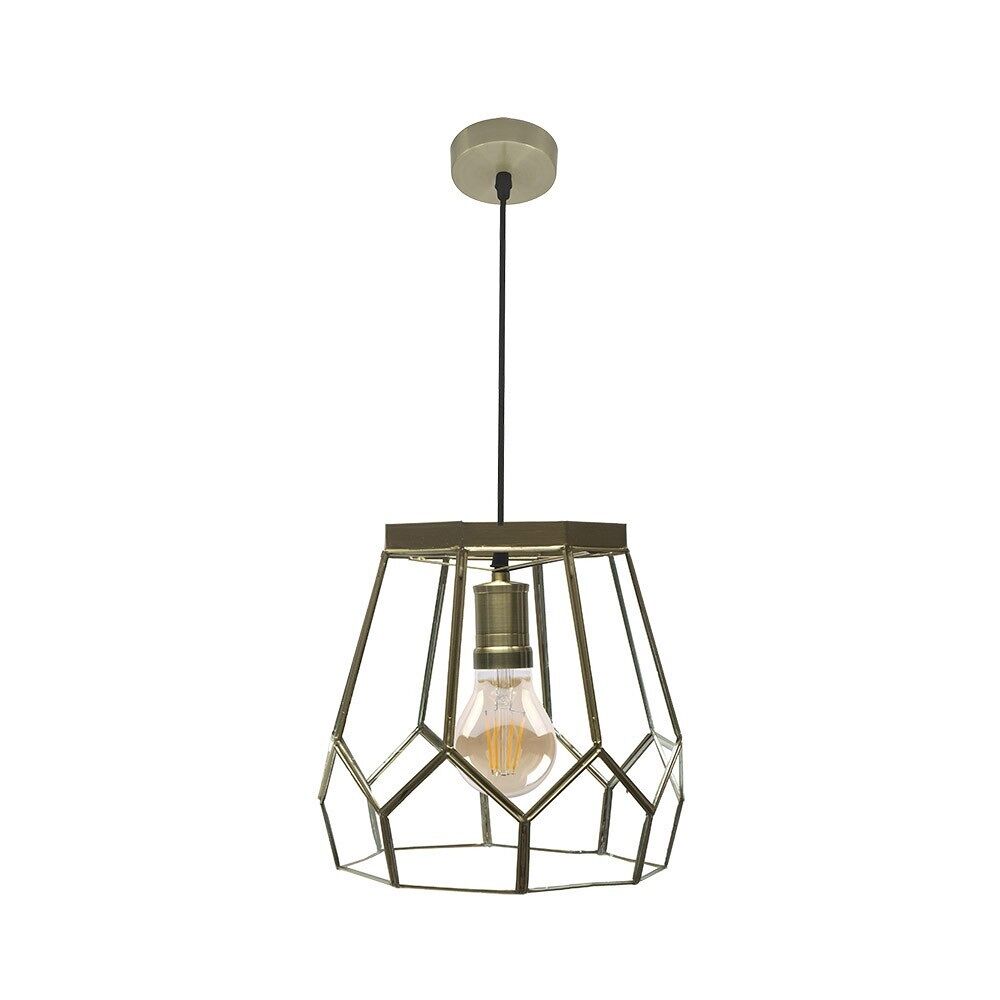 Lampara de techo metal color dorado serie lente 25cm