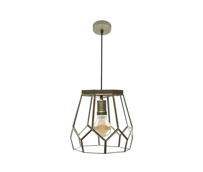Lampara de techo metal color dorado serie lente 25cm