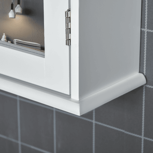kleankin Armário de Casa de Banho com Espelho Armário com Espelho para Casa de Banho com 1 Prateleira de Armazenamento Estilo Moderno 41x14x60 cm Branco