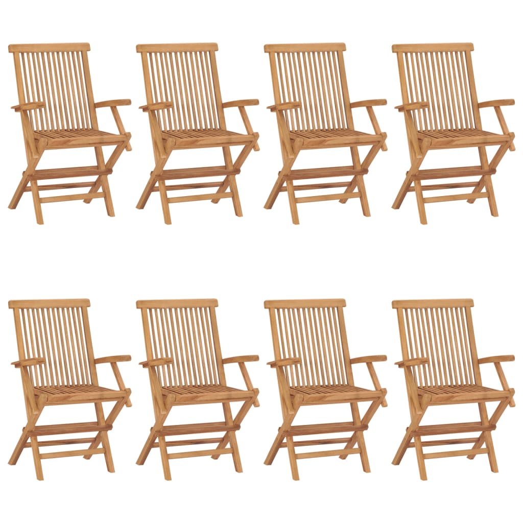 sillas de jardin 8 unidades madera maciza de teca