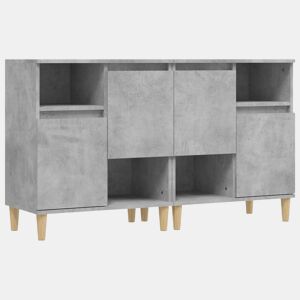 vidaXL Aparadores 2 pcs 60x35x70 cm derivados de madeira cinza cimento
