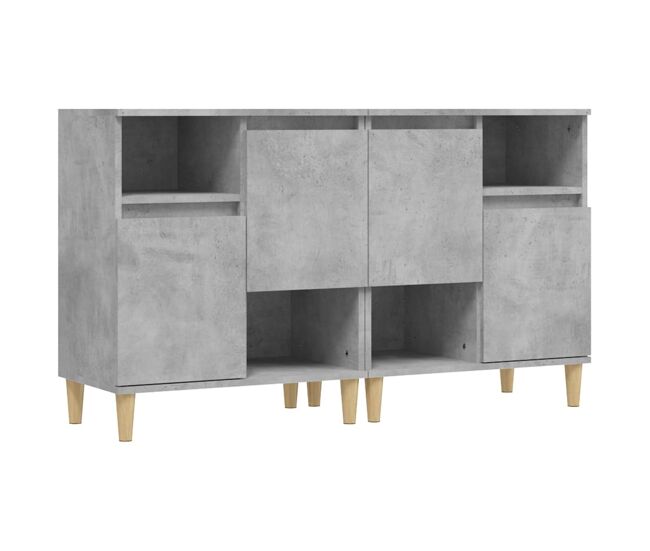 Vidaxl aparadores 2 uds madera contrachapada gris hormigón 60x35x70 cm