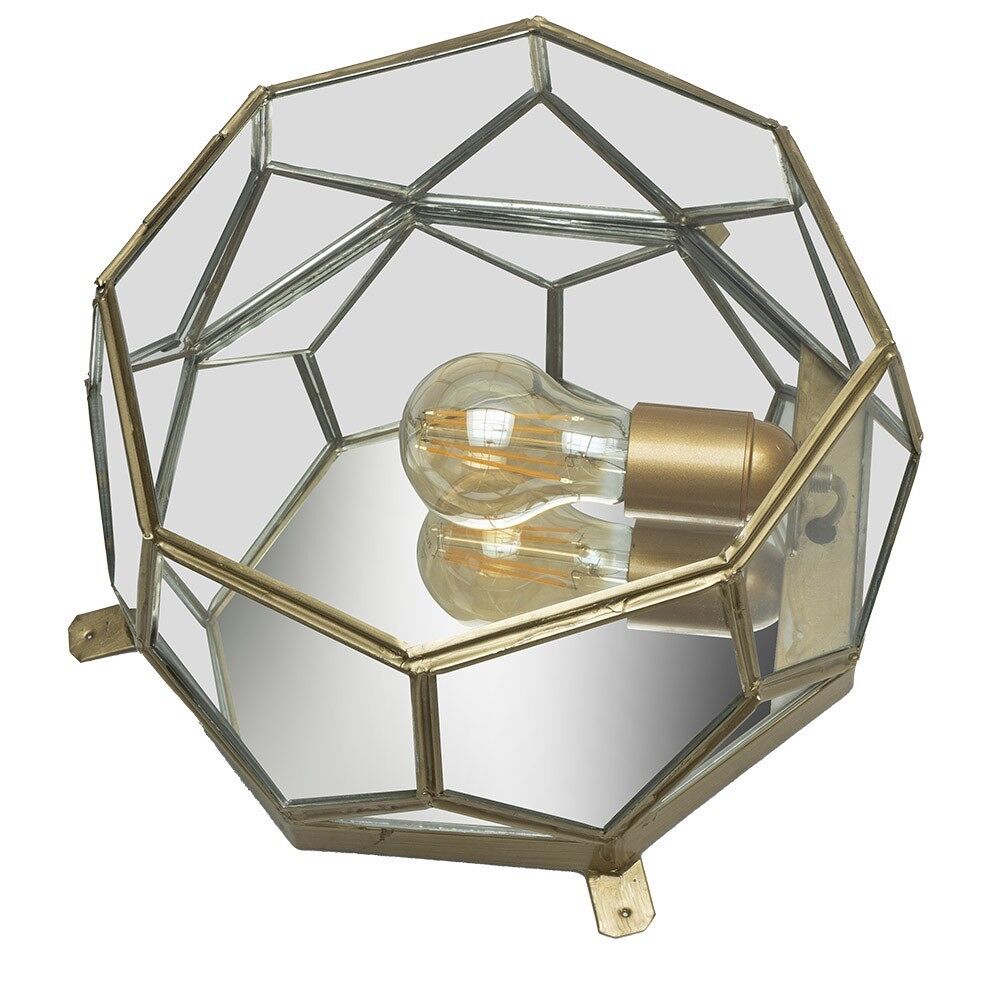 Plafon de techo metal color dorado serie lente 25cm