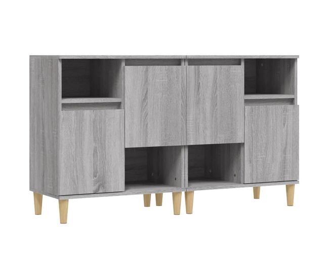 Vidaxl aparadores 2 uds madera contrachapada gris sonoma 60x35x70 cm