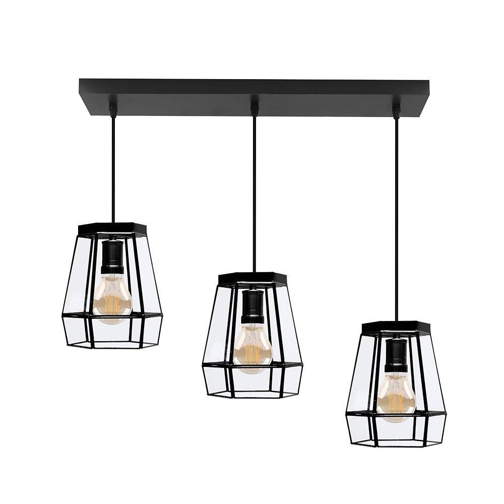Lampara de techo metal color negro serie guia 64cm