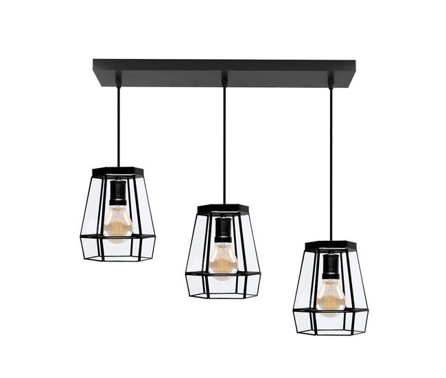 Lampara de techo metal color negro serie guia 64cm