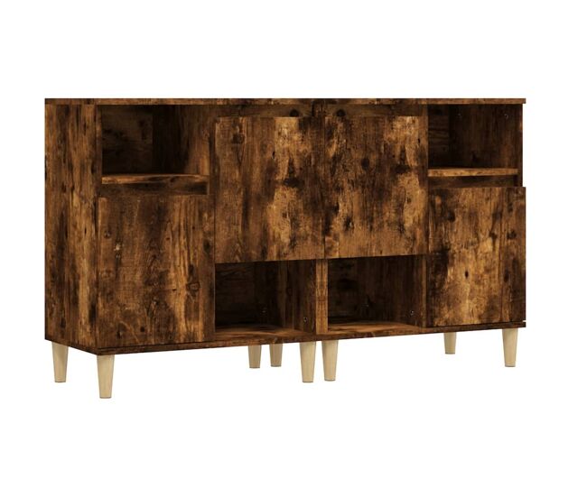 Vidaxl aparadores 2 uds madera contrachapada roble ahumado 60x35x70 cm