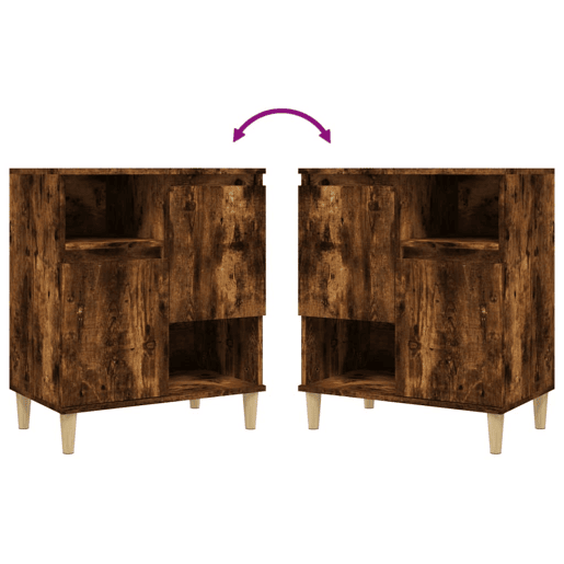 vidaXL Aparadores 2 pcs 60x35x70 cm derivados madeira carvalho fumado