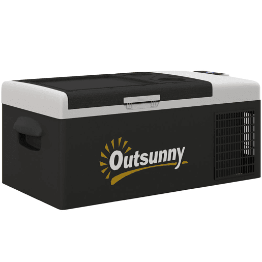 Outsunny Geleira Elétrica de Compressor Portátil 16L para Carro até -20°C 12  24V DC e 100-240V AC com Modos ECOMAX para Campismo Viagens 60x32x26 cm Preto