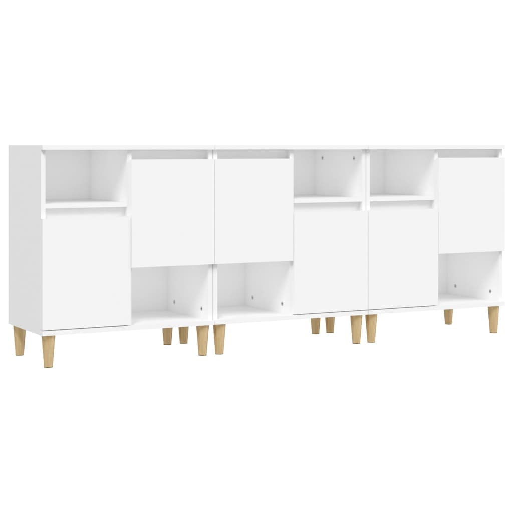 Vidaxl aparadores 3 uds madera contrachapada blanco 60x35x70 cm