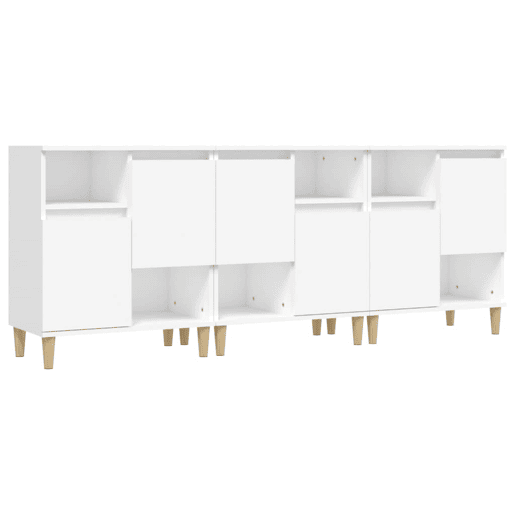 vidaXL Aparadores 3 pcs 60x35x70 cm derivados de madeira branco