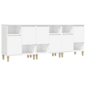 vidaXL Aparadores 3 pcs 60x35x70 cm derivados de madeira branco