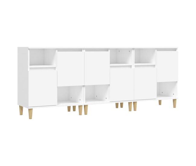 Vidaxl aparadores 3 uds madera contrachapada blanco 60x35x70 cm