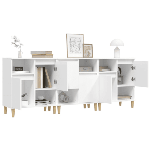 vidaXL Aparadores 3 pcs 60x35x70 cm derivados de madeira branco