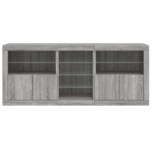 vidaXL Aparador com luzes LED 181,5x37x67 cm cinzento sonoma vidaXL Aparador com luzes LED 181,5x37x67 cm cinzento sonoma