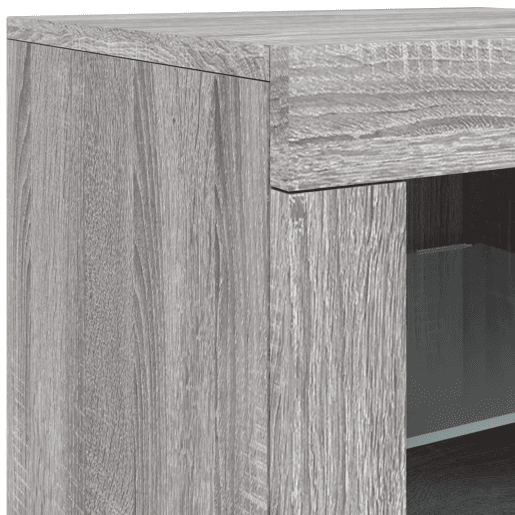 vidaXL Aparador com luzes LED 181,5x37x67 cm cinzento sonoma vidaXL Aparador com luzes LED 181,5x37x67 cm cinzento sonoma